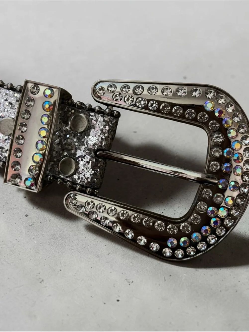 Target Silver Rhinestone Studded Women's Belt - Picture 4 of 4